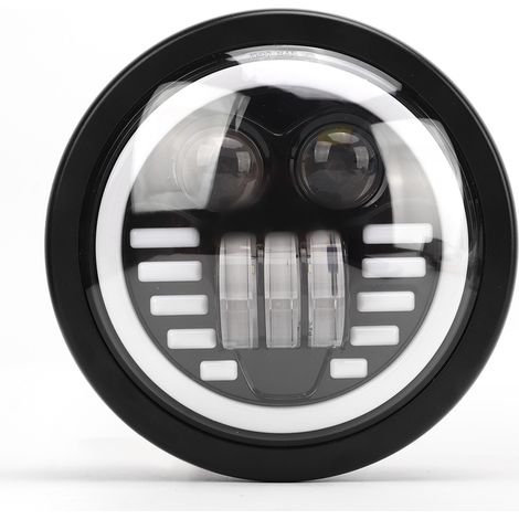 Phare LED rond de 6,5 pouces pour moto, 12 V, 12-80 V CC, bicolore, étanche IP67, avec feux de jour, compatible avec les motos Suzuki (support non inclus). (1/5)