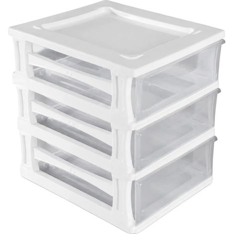 Schubladenorganizer, Modulares Design, Translucente Schubladen, Weiß (1/2)
