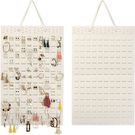 Porte Bijoux Mural Porte Boucle D'Oreille Presentoir Boucle D'Oreille Rangement Boucle D'Oreille Pour Broches, Colliers, Bagues, Pouvant Contenir Jusqu'À 300 Paires (Off-white) (1/4)