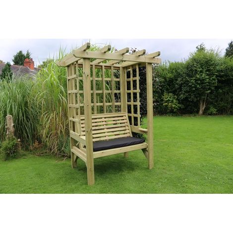 Beatrice Arbour - Sits 2, Wooden Garden Bench with Trellis - L90 x W120 x H210 cm - Minimal Assembly Required