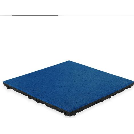 Baldosa de caucho EPDM capa superior - 50x50 cm - 45 mm - Azul oscuro