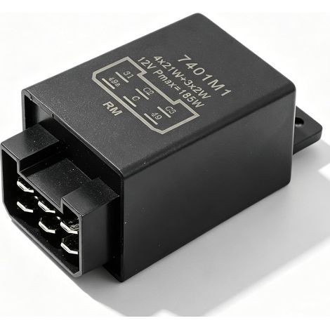 Relais clignotant 12 V 21 W 2 + 1 + 1 pour tracteur, tracteur, voitures anciennes, camions et engins de chantier, relais clignotant générique pour tracteur, 6 broches, connecteurs à fiche plate (1/5)