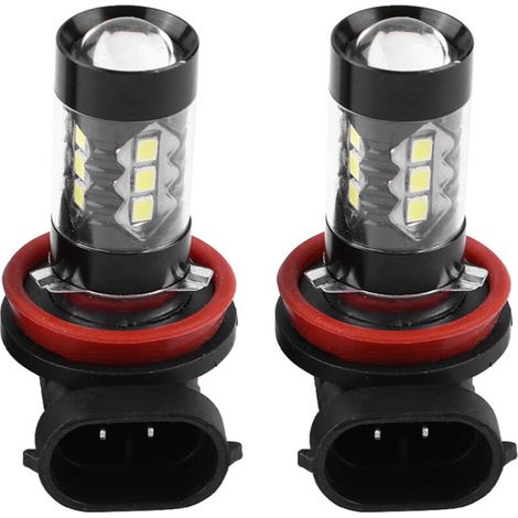 2 pièces H11 H8 12V‑24V 80W ampoules LED de brouillard et lumière de jour pour voiture,de (1/4)