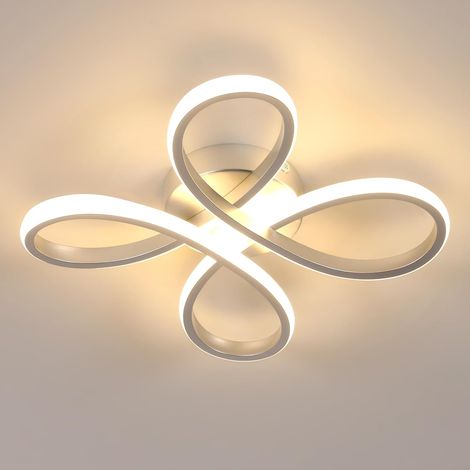 COMELY® Plafoniera a LED, moderna lampada da soffitto a LED 30W 3500LM, lampada da soffitto in argento per soggiorno, cucina, camera da letto, corridoio, sala da pranzo, garage, bianco caldo 3000K [cl (1/5)