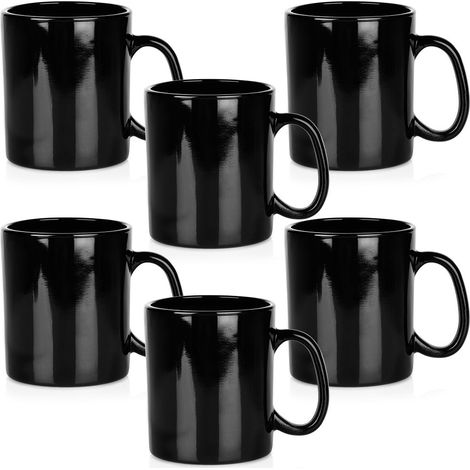 Tazze in vetro nero 300 ml set da 6