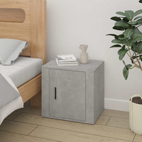 Table de chevet flottante-Table de nuit Gris béton 50x39x47 cm 450713 (1/5)
