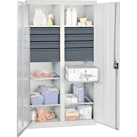 Werkzeug-/Beistellschrank H1800xB1000xT500mm 8Schubl.,6Bd.lichtgrau/lichtgrau (1/5)