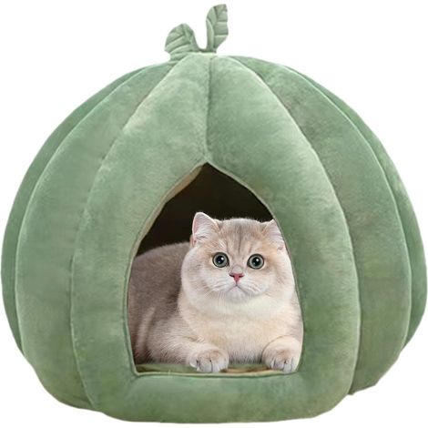 CCYKXA Cat Bed Cave - Warm Winter Shelter Pumpkin Cat House, Breathable Washable Hideaway for Cats/Small Dogs, with Removable Cushion (1/5)
