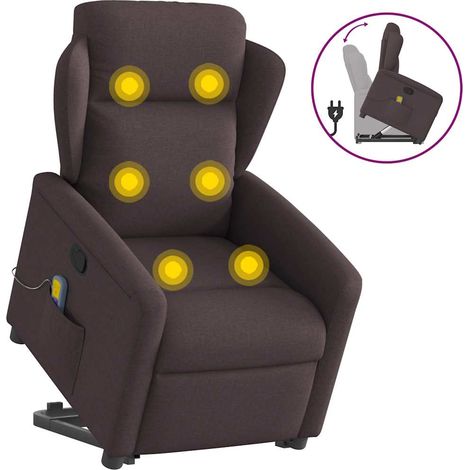 Maison Exclusive - Massagesessel mit Aufstehhilfe Dunkelbraun Sto (1/5)