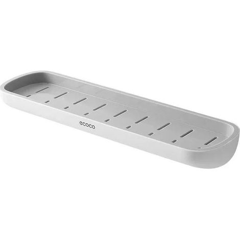 Étagère de rangement pour salle de bain Coco italienne, gris standard, sans porte-serviettes, fixation murale non perforée, étagère de rangement multifonctionnelle pour bonde. (1/5)