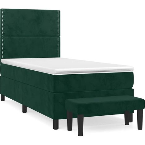 Maison Exclusive - Giroletto a Molle con Materasso Verde Scuro 100x200 cm Velluto