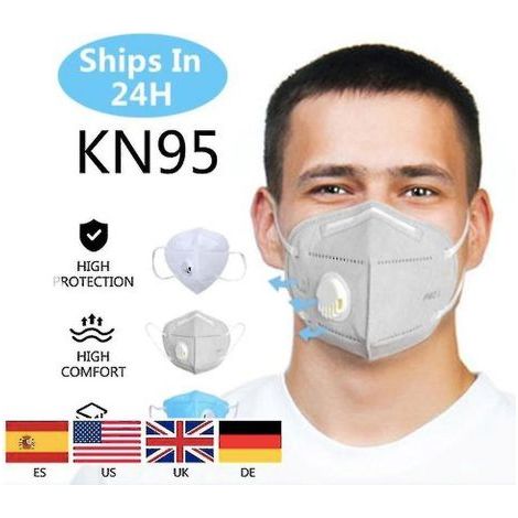 Crea – Masque de protection N95 à valve – 5 couches – Filtration 95% – Conformité GB2626-2006 – Protection contre les particules fines