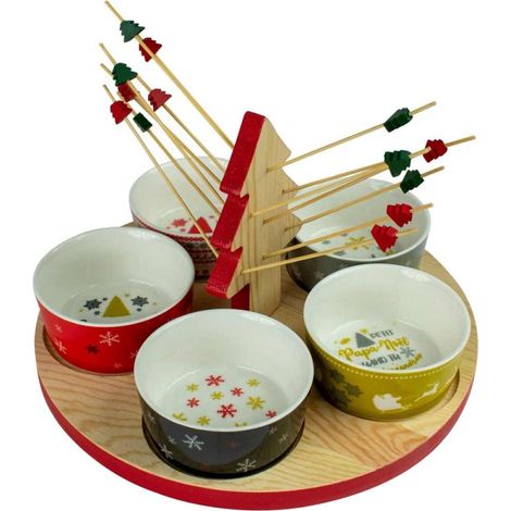 Ensemble de 5 petites Coupelles sur Planche