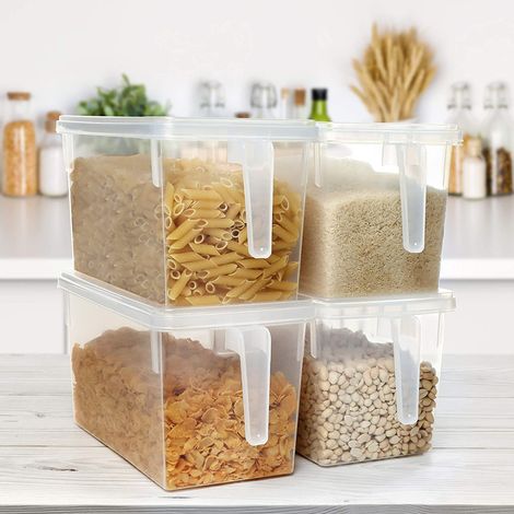 Lot de 2 organisateurs de réfrigérateur transparents avec couvercle pour conserver fruits et légumes frais. (1/5)