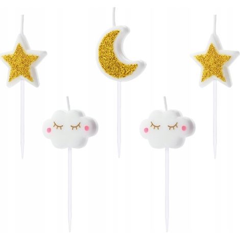 Little Star Geburtstagskerzen, Mix, 2-3 cm, 5 Stück. (1/5)