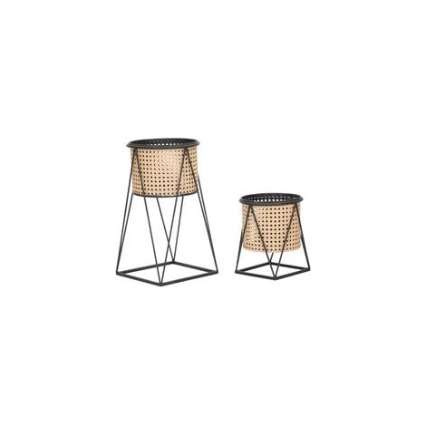 Ferretti Ensemble porte-vases crème métal 40 et 22 cm (1/5)