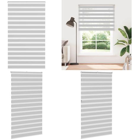 vidaXL Zebrarollo Hellgrau 135x230 cm Stoffbreite 130,9 cm Polyester (1/5)