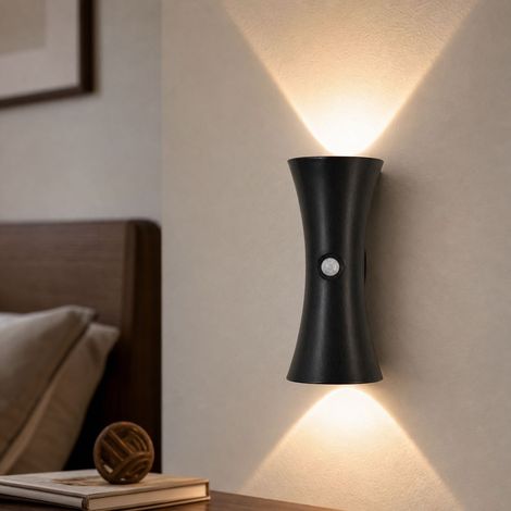 Applique Murale LED Bois avec Détecteur de Mouvement, Rechargeable USB-C, 3 Températures de Couleur, Aimantée Sans Fil pour Couloir et Escalier (1/5)