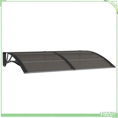 Auvent de porte - FAFEICY - 153573 - Noir - 150x100 cm - Polycarbonate creux (1/5)