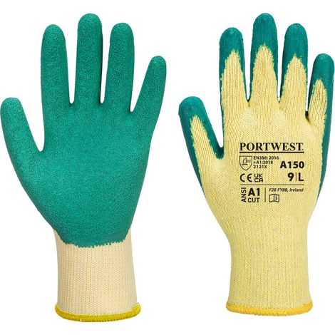 Guanto in maglia rivestito in lattice classico colore: verde taglia XL - Portwest