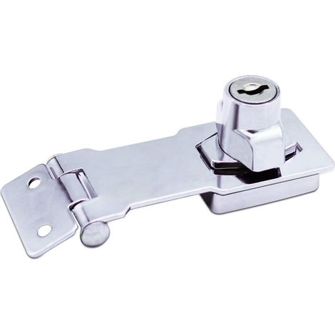 (2 pack) Moraillon de Verrouillage en Métal 80mm Boulon de Porte Loquet Boucle avec Cadenas et Clé - Quincaillerie Chromée pour Verrouiller la Remise Portes Armoires Boites Meubles 3 pouces (1/3)