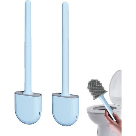 Lot de 2 brosses de toilette murales - Blanc clair de lune - Canalisation (1/5)