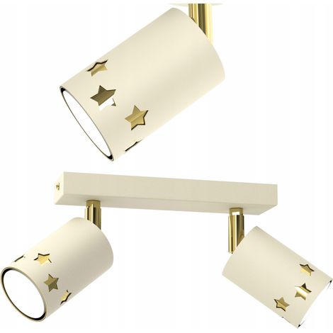 KINDER-DECKENLEUCHTE SPOT LED BEIGE STAR ECRU GOLD GU10