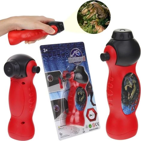 Taschenlampenprojektor, 25 Dias, Dinosaurier, Tiere, Dias, Rot