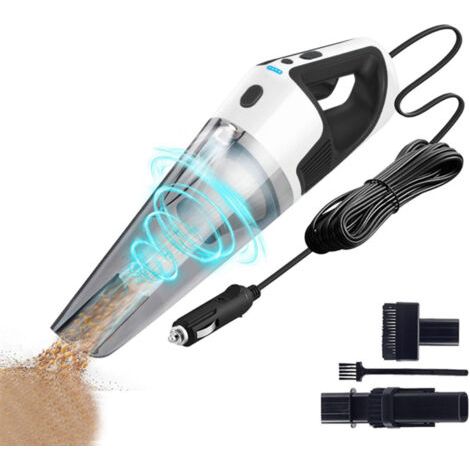 Aspirateur de voiture portatif, 9000 Pa, avec câble de 3,8 m , Noir et blanc (1/5)