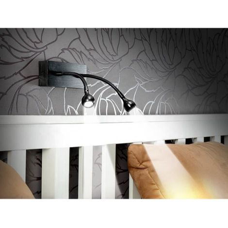 Lampe de lecture murale à LED - - Double - Blanc chaud - Métal - 2W (1/2)