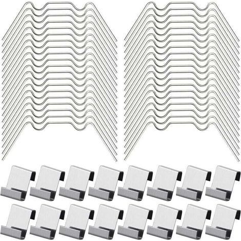 100Pcs Clips de Vitrage pour Serre Inclure 50Type W Serre Pinces en Acier Inoxydable et 50 Clips de Type Z pour Vitre de Serre (1/5)