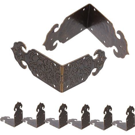 8 protège-coins décoratifs, bois, style vintage, pour caisses (1/5)
