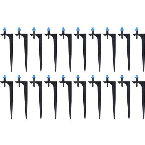 JSSEVN - 20pcs Garden Irrigation Emitters, Professional Irrigation Drippers, Drip Irrigation Kit (90 degrees with insertion rod) (1/5)