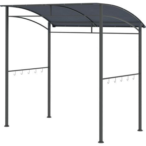 Grillüberdachung, Regenschutz, mit Besteckhaken, Stahlrahmen, grau, 215 x 150 x 174/220 cm