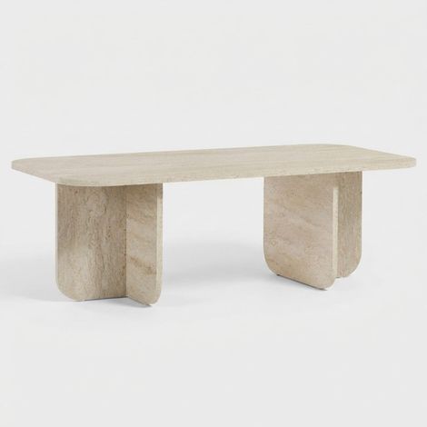 Design-Couchtisch aus Melaminholz Akira - Beige (1/5)