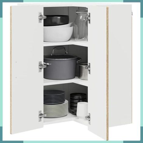 Armoire de cuisine d'angle - 885427 - Chêne Sonoma - 3 étagères - 57x57x80 cm (1/5)