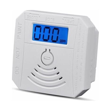 Kombinierter Kohlenmonoxid-Rauchmelder, batteriebetriebener CO-Rauchmelder mit LED-Anzeige, Blinklicht, akustischem Alarm und Warnsignal, Weiß