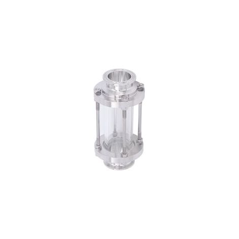 Verre de visée en ligne en acier inoxydable 304 de qualité alimentaire, débit sanitaire d'observation omnidirectionnel avec extrémité de serrage, diamètre extérieur du tuyau de 38 mm/1,5 pouces
