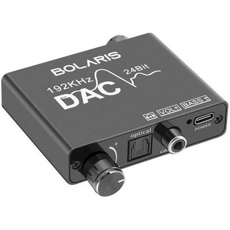 Convertisseur DAC Audio - AVIZAR - Modèle Noir - 192 kHz - RCA - Jack 3,5 mm (1/3)
