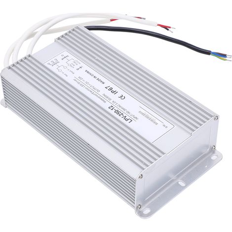 Alimentation étanche BERM transformateur LED 250W 12V DC LPV-250-12, convertisseur pour bande lumineuse, source de tension stabilisée, usage intérieur/extérieur (1/5)