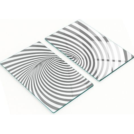 Küchenschneidebretter aus Glas mit Spiralmuster und Streifen, 2 x 30 x 52 cm (1/5)