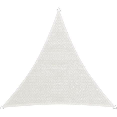 Voile d'ombrage Capri Blanc Triangulaire Tissu HDPE 5 x 5 x 5 m 225 g/m² Protection Solaire pour terrasse Balcon ou Piscine Corde de Fixation Incluse indéchirable Lavable (1/5)
