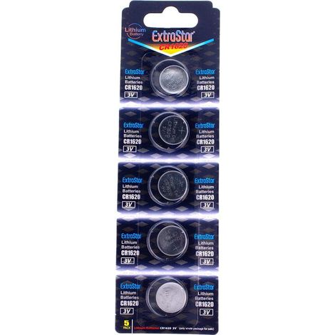 Pila Batteria A Bottone CR1620 3V Confezione Da 5 Pile