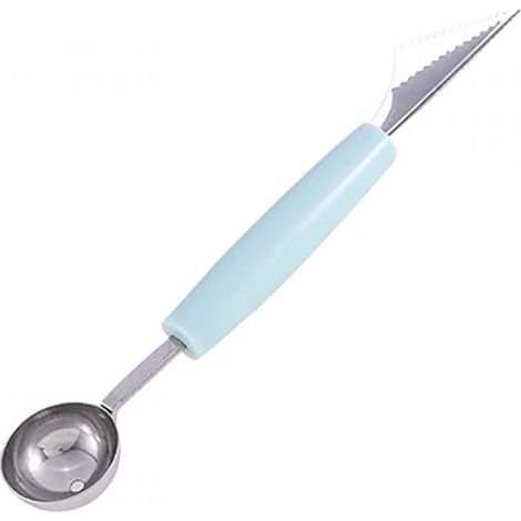 Ensemble de cuillères en acier inoxydable pour fruits et melons, 17,5 x 3 cm, bleues (1/5)