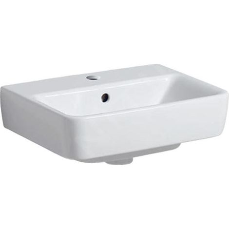 Geberit Selnova Compact - Lave-mains 450x340 mm, avec un trou de robinetterie, avec trop-plein, blanc 501.561.00.7