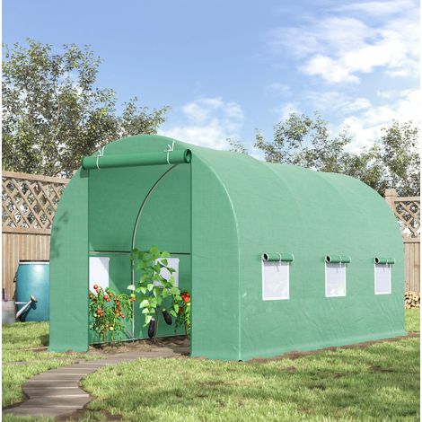 Serra da giardino in PE e acciaio 445x190x200 cm OKMYHOME (1/4)