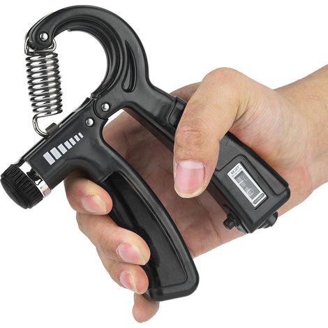 Verstellbarer Handgriff-Stärker Finger-Rehabilitationstraining Fitnessgerät (Schwarz) (1/5)