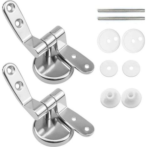 Charniere Abattant - Alliage De Zinc - Diametre 4 Cm Hauteur 3 Cm - Pour Siege Toilette Standard - Lot De 2 (1/5)