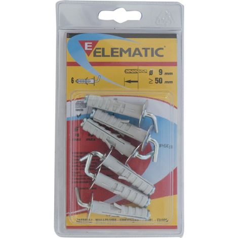 cf 6 pz elematic tasselli ENP/GC 9x50 mm fissaggio tassello universale nylon (1/2)