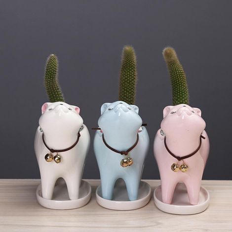 Kleine Keramiktöpfe für Sukkulenten mit Abflussloch, Mini-Behälter für Kakteen, Dekoration für Zuhause und Büro. (1/5)